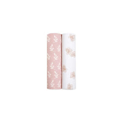 Cotton Muslin Swaddle - 2 Pack Squares | Large Receiving Blankets for Girls & Boys | Ideal Newborn Babies & Infant Swaddling Wrap Set | Perfect