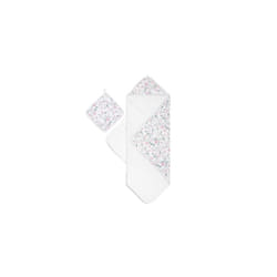 ma fleur Hooded Towel Set | 100% Cotton with Muslin Hood, Soft Bath & Shower Wrap for Babies | flower, nature, girly