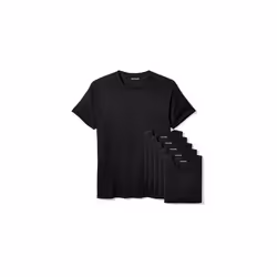 Amazon Essentials Men's Cotton Crew Neck Undershirts, Versatile Soft Basics, Pack of 6, Black, XX-Large