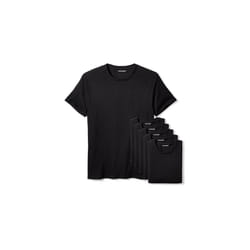 Amazon Essentials Men's Cotton Crew Neck Undershirts, Versatile Soft Basics, Pack of 6, Black, XX-Large