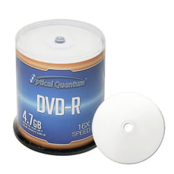 Optical Quantum DVD-R 4.7GB 16X White Inkjet Hub Printable Blank Discs - 100 Pack Cake Box (FFP)  100 Discs Blank DVD-R Discs  DVD Discs Blank  Printa