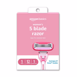 Amazon Basics Womens 5 Blade FITS Razor for Women FITS Amazon Basics Handle and Venus Handles Includes 1 FITS Handle 12 Cartr ...