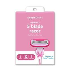 Amazon Basics Womens 5 Blade FITS Razor for Women FITS Amazon Basics Handle and Venus Handles Includes 1 FITS Handle 12 Cartridges  1 Shower Hanger