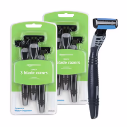 Amazon Basics 3Blade Disposable Razors for Men 6 Count 2 Packs of 3 Previously Solimo