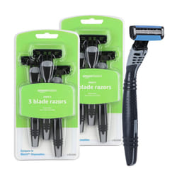 Amazon Basics 3Blade Disposable Razors for Men 6 Count 2 Packs of 3 Previously Solimo