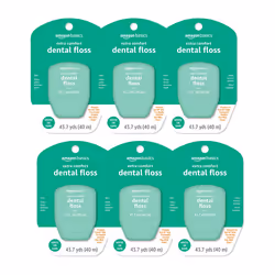 Amazon Basics Extra Comfort Mint Dental Floss 40 m (Pack of 6)