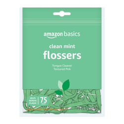 Amazon Basics Clean Mint Flossers  75 Count  1-Pack