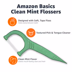 Amazon Basics Clean Mint Flossers  75 Count  1-Pack