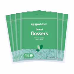 Amazon Basics - Dental Flossers Fold-Away Pick Mint Flavor 540 Count (6 Packs of 90)