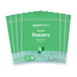 Amazon Basics - Dental Flossers Fold-Away Pick  Mint Flavor  540 Count (6 Packs of 90)