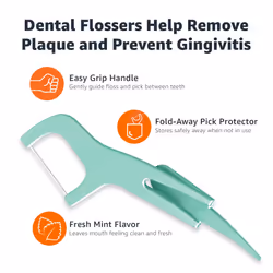 Amazon Basics Mint Dental Flossers  90 Count  1 Pack Previously Solimo
