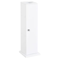 HOMCOM Toilet Paper Cabinet  Small Bathroom Corner Floor Cabinet with Doors and Shelves  Thin Storage Bathroom Organizer for Paper Shampoo  White