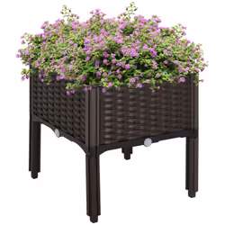 Outsunny 1 Piece Raised Garden Bed with Legs Self-Watering Planter Box Raised Bed to Grow Flowers Herbs & Vegetables Brown