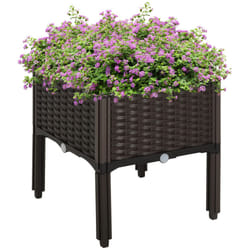 Outsunny 1 Piece Raised Garden Bed with Legs  Self-Watering Planter Box Raised Bed to Grow Flowers  Herbs & Vegetables  Brown