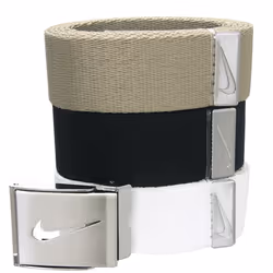 Nike Men's Standard 3 Pack Golf Web Belt  White/Khaki/Black  One Size