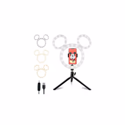 Disney Mickey Mouse Ring Light- 12 Inch LED Ring Light with Tripod and Built in Phone Holde and 3 Light Settings- Mickey Mous ...