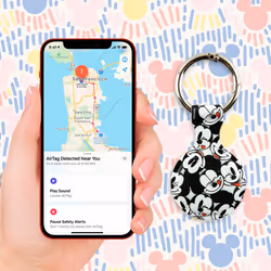 Disney Mickey Mouse Holder for Apple AirTag - Protective Tracker with Keychain for Dog  Bags  Keys - Disneyland Essentials and Holiday Gifts