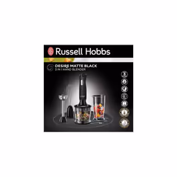 Russell Hobbs 24702 Desire 3 in 1 Hand Blender with Electric Whisk and Vegetable Chopper Attachments, Matte Black