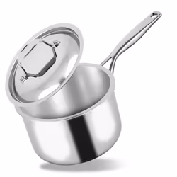 NutriChef 3-quart Saucepan with Lid - PFOA/PFOS Free Stainless Steel Stain-Resistant Sauce Pot Kitchen Cookware w/Satin Inter ...
