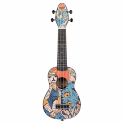 Ortega Guitars Keiki Ukulele Pack Soprano Ukulele Agathis / ABS Samuari Set - K2-SR