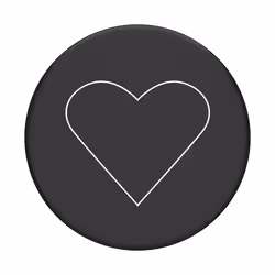 PopSockets White Heart Black, E-book reader, Mobile phone/Smartphone, Tablet/UMPC, Passive holder, Car, Indoor, Outdoor, Blac ...