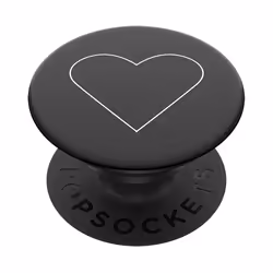 PopSockets White Heart Black Passive holder E-book reader, Mobile phone/Smartphone, Tablet/UMPC Black, White