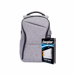Energizer EPB005 Laptop Charging Bag with UE10004QC Power Bank - Grey EPB005-GY+UE10004QC