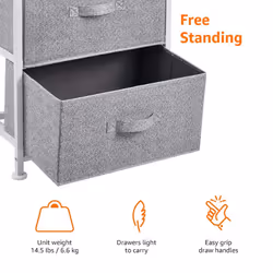Fabric 4-Drawer Storage Organiser Unit with Durable Steel Frame and Removable Drawers, White