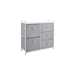Fabric 5-Drawer Storage Organizer Unit for Closet, White