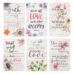 6 Pack Floral Daily Prayer Journal for Notebook, Bible Study, Inspirational Christian Gifts for Women (80 Pages, 5x8 In)