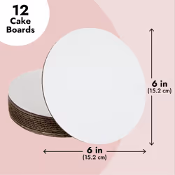 Juvale 12-Pack Round 6 Inch Cake Boards  Disposable Cake Platter Board Base Tray  Cardboard Circles for Cake Plate Accessories  Cake Decorating Suppli