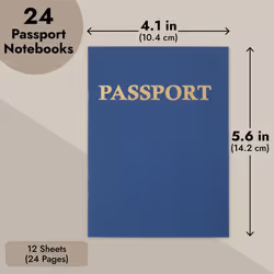 Juvale 24 Pack Blank Passport Notebook for Kids, 4.1 x 5.6 Inches, Ide