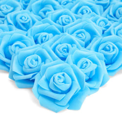 Juvale 100 Pack Light Blue Artificial Flowers  Bulk Stemless Fake Foam Roses for Wedding  Decorations  Bouquets 3 in