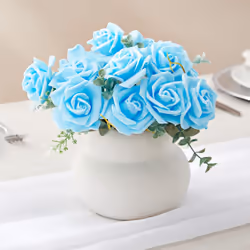 Juvale 100 Pack Light Blue Artificial Flowers  Bulk Stemless Fake Foam Roses for Wedding  Decorations  Bouquets 3 in