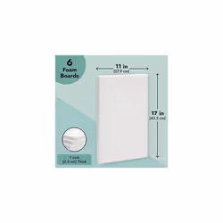 Craft Rectangle Polystyrene Foam Blocks, White, 6-Pack, 43.2 x 28 x 2.5 cm
