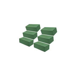 Juvale Floral Foam Blocks, 6-Pack of Wet Foam Bricks for Fresh and Artificial Flowers, Green, 23 x 10 x 8 cm Each