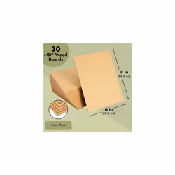 30-Pack A5 MDF Wood Board Sheets, Wooden Panels for Arts and Crafts