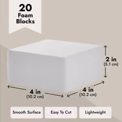 Juvale 20 Pack Foam Blocks for Crafts  Polystyrene Brick Rectangles fo