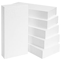 6 Pack Rectangle Foam Blocks for Crafts  Floral Arrangements  DIY School Projects 12 x 6 x 2 In