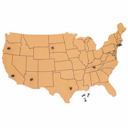 Cork Board Map of The United States with 10 Pins to Mark Travels  Home and Office Wall Decor- Continental USA Cork Board (16  ...