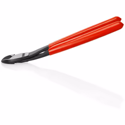 KNIPEX Tools - High Leverage Diagonal Cutters  12 Degree Angled (7421250SBA)  Red  10 inches
