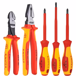 KNIPEX - 9K 98 98 21 US Knipex 989821US 5-Piece 1000V Insulated Pliers and Screwdriver Tradesman Tool Set  Red