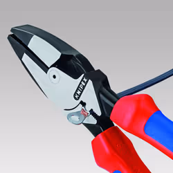 KNIPEX Tools - High Leverage Lineman's, New England Multi-Component With Tape Puller & Crimper, Multi-Component, Tethered Attachment (0912240TBKA)