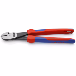 KNIPEX Tools - High Leverage Diagonal Cutters  Multi-Component  Tethered Attachment (7402250TBKA)