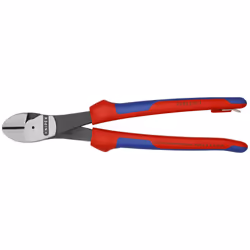 KNIPEX Tools - High Leverage Diagonal Cutters  Multi-Component  Tethered Attachment (7402250TBKA)