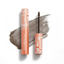 Grande Cosmetics 2-in-1 Tinted Brow Gel + Brow Enhancing Serum  Thick & Darker Brows  Shape & Fill Brows Effortlessly  Taupe  Travel Size