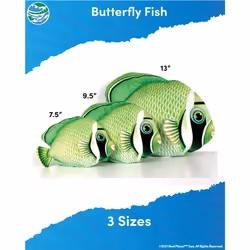 Real Planet Sea Life Plush - Soft Stuffed Animal Gift for Kids All Ages  Sea Ocean Fishing Plushie  Christmas Birthday Gifts (Green Butterfl