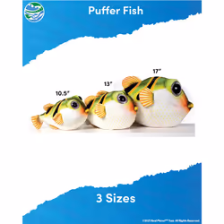 Real Planet Sea Life Plush - Soft Stuffed Animal Gift for Kids All Ages  Sea Ocean Fishing Plushie  Fun Christmas Birthday Gifts (Puffer Fis