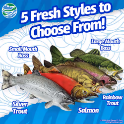 Real Planet Fishing Stuffed Animal - Sockeye Salmon Trout Bass Plush Stuffed Toy for Kids  Fishing Gifts for Men  Plush Freshwater Fish Toys Salmon  1
