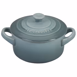 Le Creuset Stoneware Mini Round Cocotte with Lid 8 oz. Sea Salt